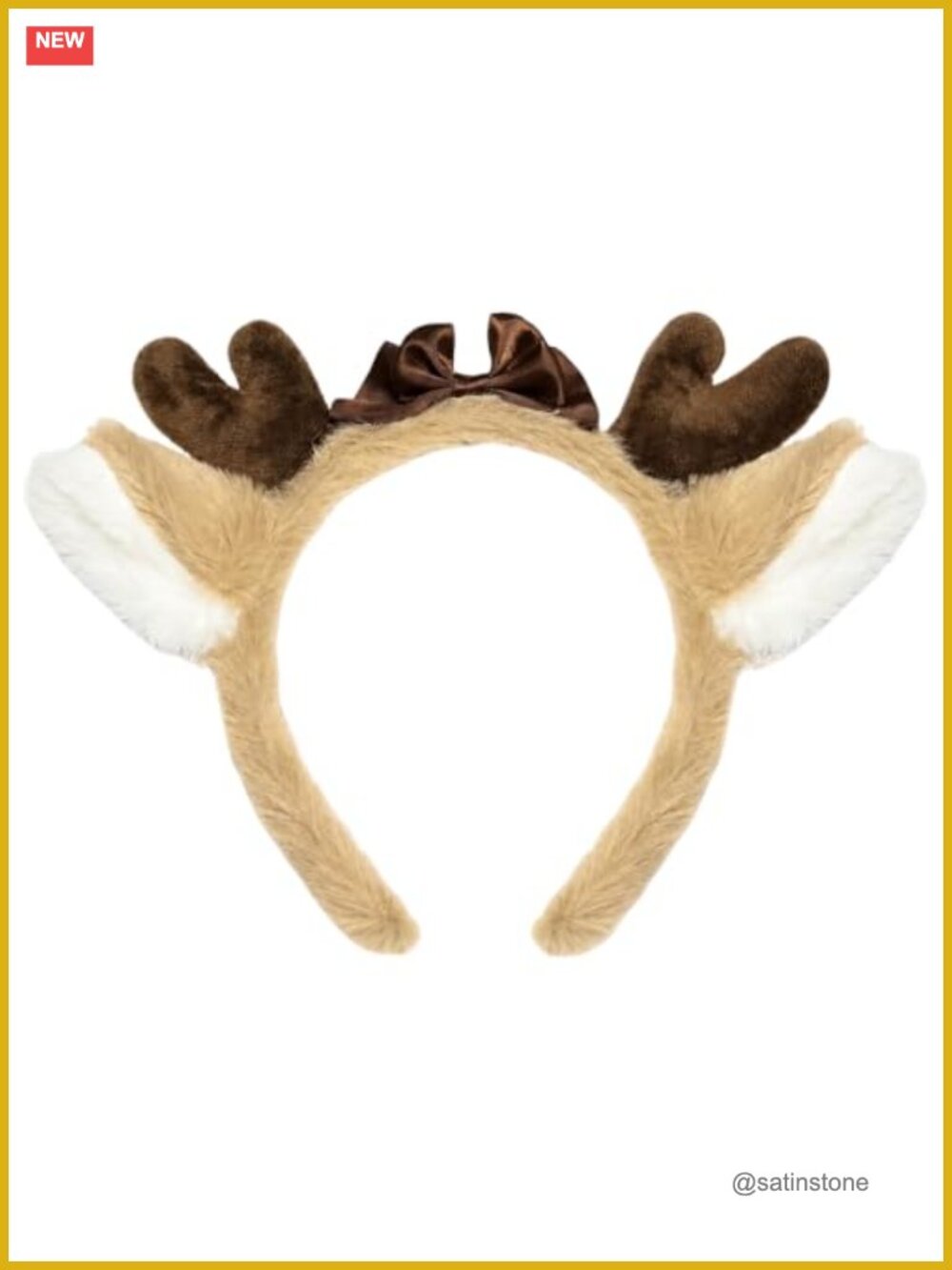 Plush Deer Antlers Headband with Ears Halloween Costume Accessory